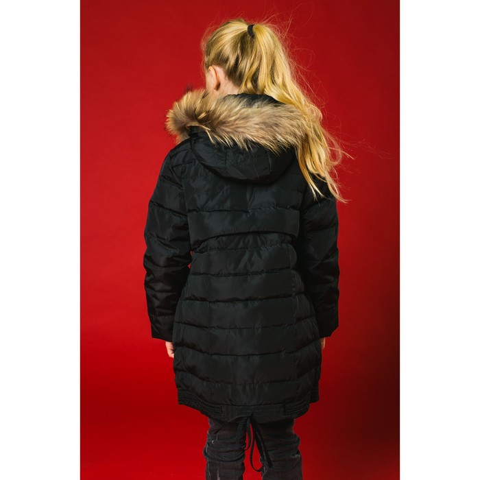 Куртка для девочки "Зима", рост 140-146 см, цвет чёрный