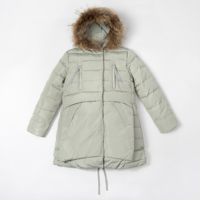 Куртка для девочки "Зима", рост 116-122 см, цвет серо-зелёный