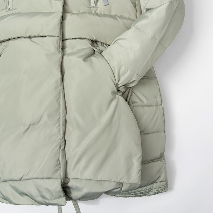 Куртка для девочки "Зима", рост 116-122 см, цвет серо-зелёный