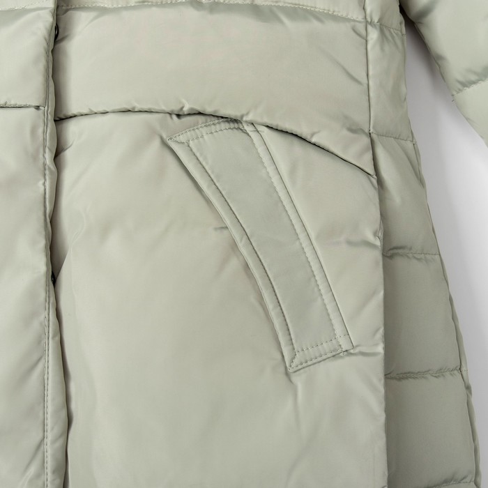 Куртка для девочки "Зима", рост 122-128 см, цвет серо-зелёный