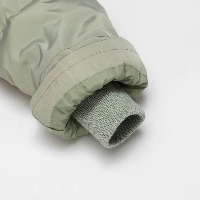 Куртка для девочки "Зима", рост 122-128 см, цвет серо-зелёный