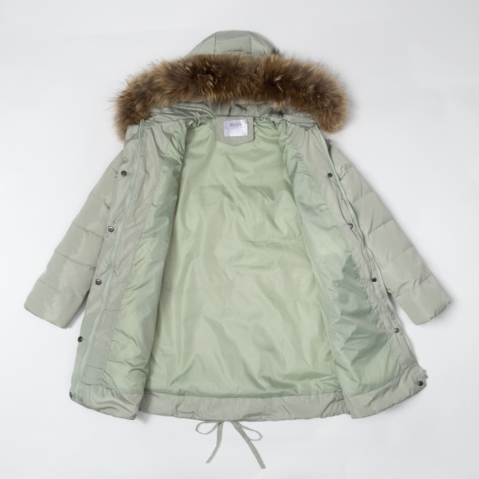 Куртка для девочки "Зима", рост 122-128 см, цвет серо-зелёный