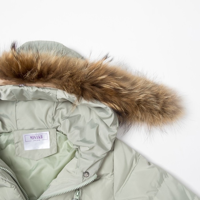 Куртка для девочки "Зима", рост 134-140 см, цвет серо-зелёный