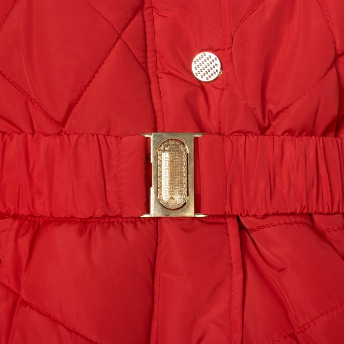 Куртка удлиненная для девочки "Золотые пуговки", рост 116-122 см, цвет красный