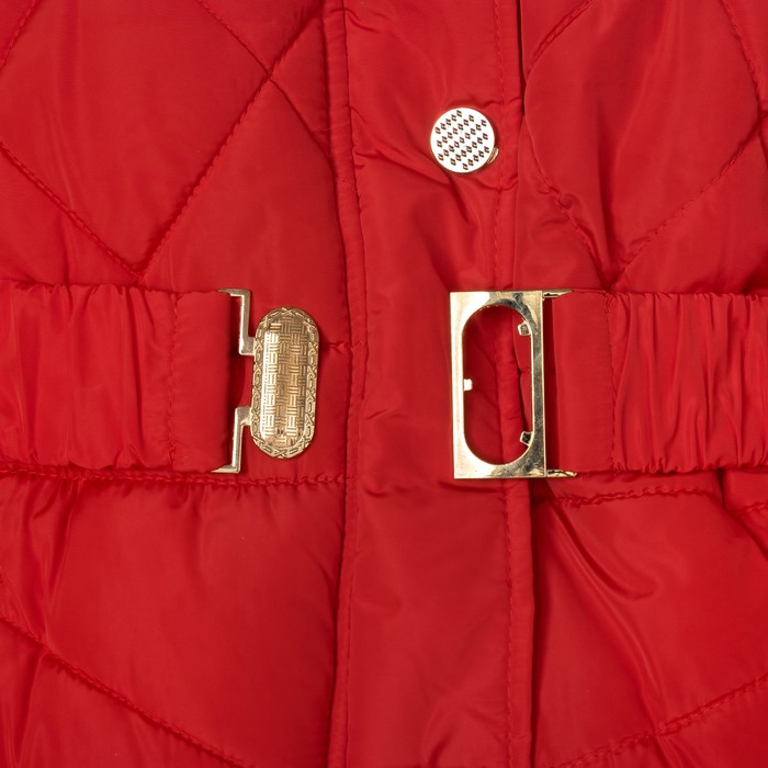 Куртка удлиненная для девочки "Золотые пуговки", рост 116-122 см, цвет красный