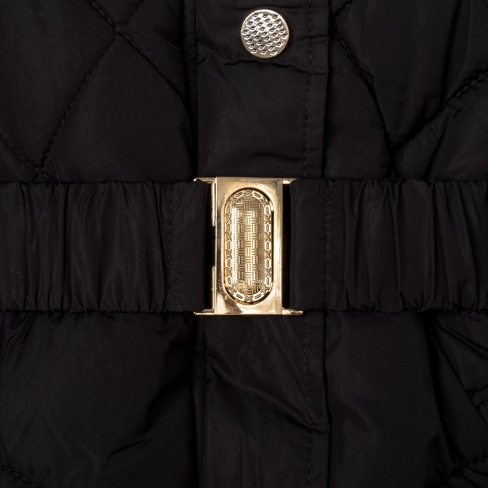 Куртка удлиненная для девочки "Золотые пуговки", рост 122-128 см, цвет чёрный