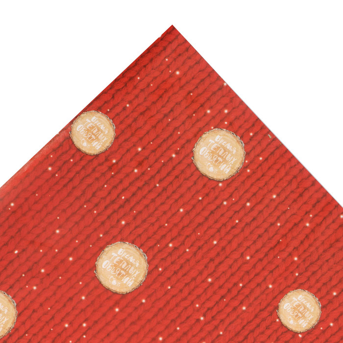 Бумага упаковочная глянцевая «Время тёплых объятий», 50 х 70 см