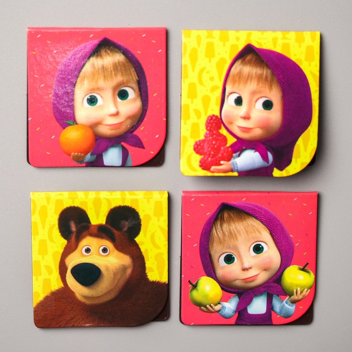 Открытка с магнитными закладками "Радуга", Маша и Медведь