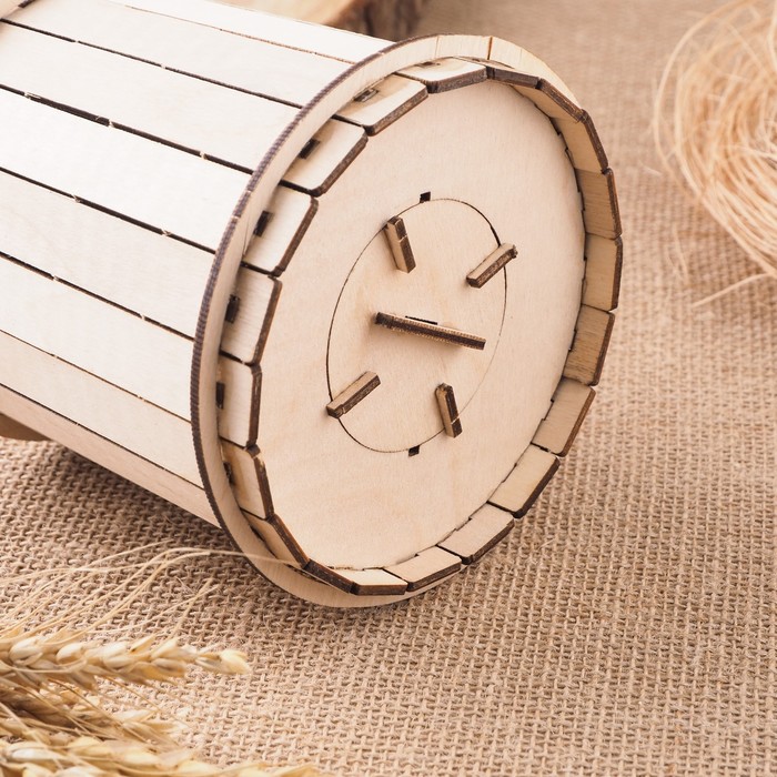 Копилка деревянная "Бочонок, кубышка", 12х12 см