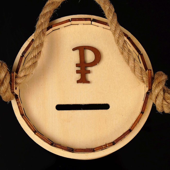 Копилка деревянная "Ведро", 13,5х12 см