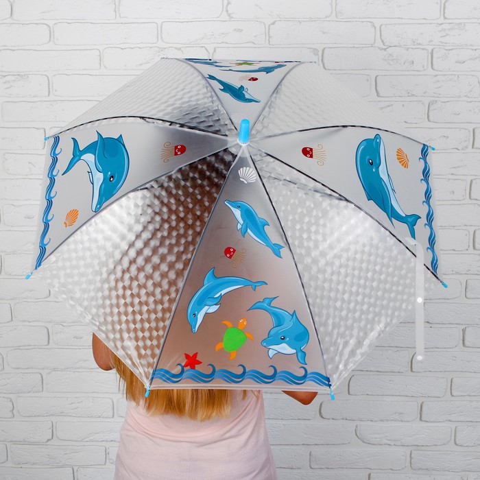 Зонт детский 3Д "Дельфины"