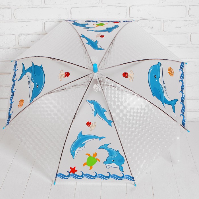 Зонт детский 3Д "Дельфины"