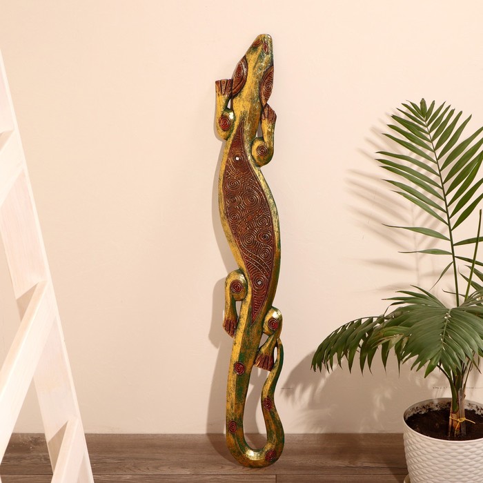 Панно настенное "Геккон золотой" 14х1х100 см