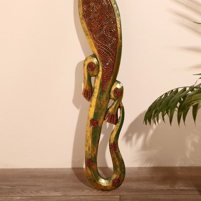 Панно настенное "Геккон золотой" 14х1х100 см