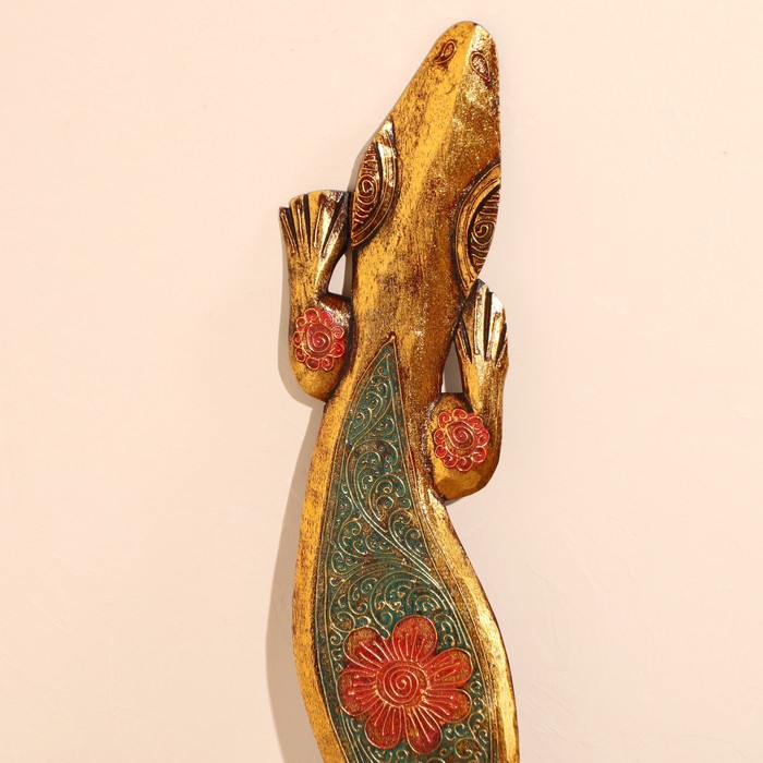 Панно настенное "Геккон цветущий сад" 14х1х100 см