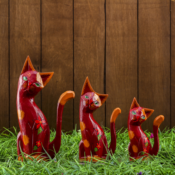 Набор сувенирный "Огненные кошечки" (15,20,25) 15х4х25 см