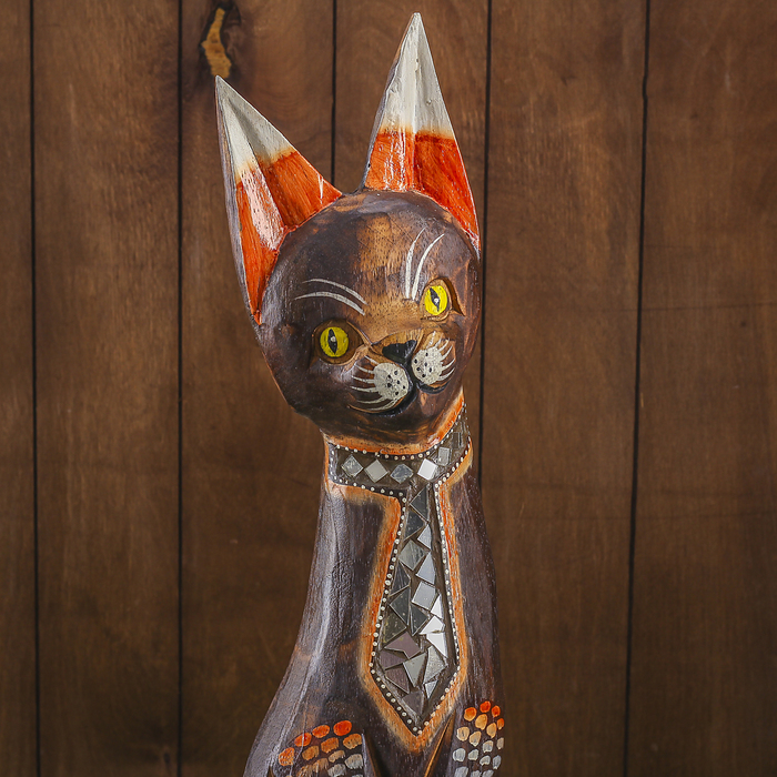 Сувенир дерево "Кошка с блестяшками" 15х8х80 см