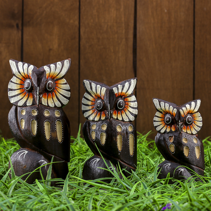 Набор сувенирный "Совы" (10,12,15) 15х4х15 см