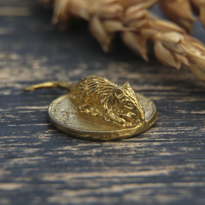 Сувениры из латуни &quot;Мышка на монете&quot;