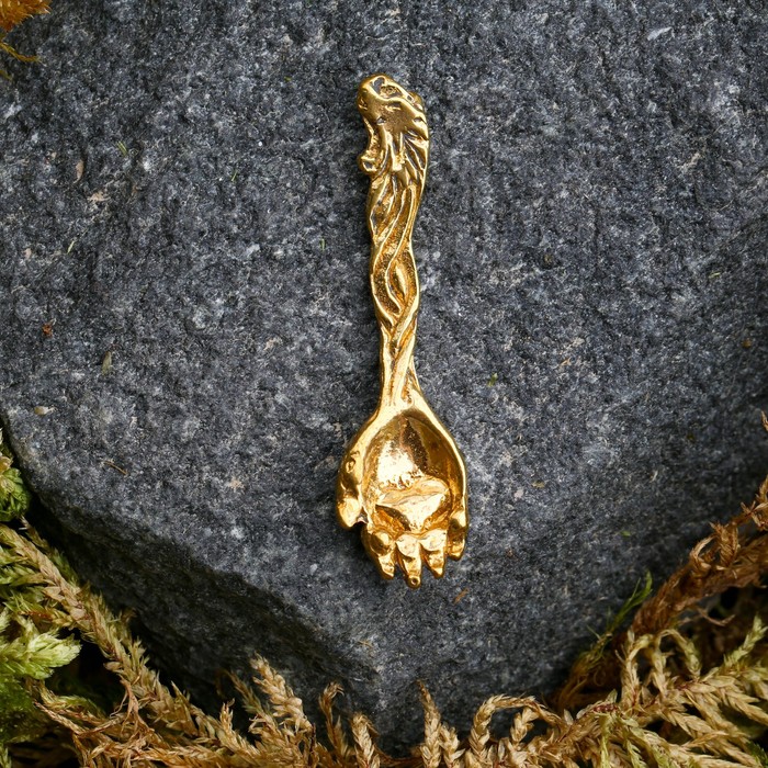 Сувениры из латуни "Ложка лапа" посеребреная