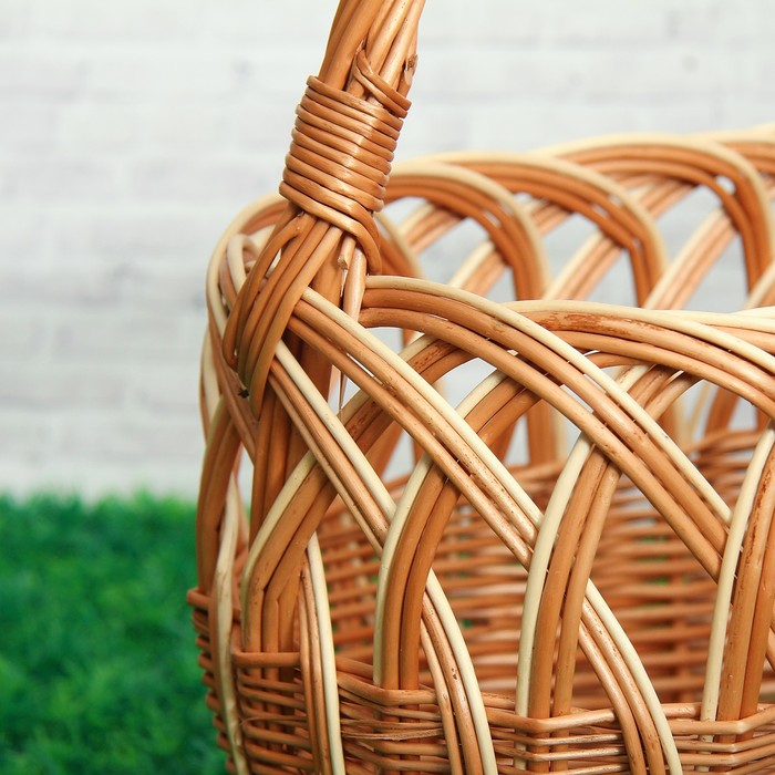 Корзина «Ажурная», 10 л, дно 32×20 см, верх 38×23 см, H=24/41 см, ива