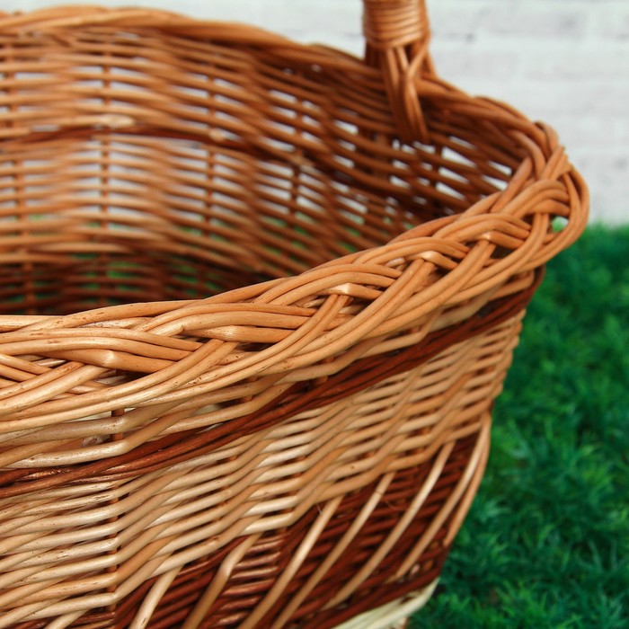 Корзина «Узорная коса», 10 л, дно 28×20 см, верх 37×30 см, H=20/34 см, ива