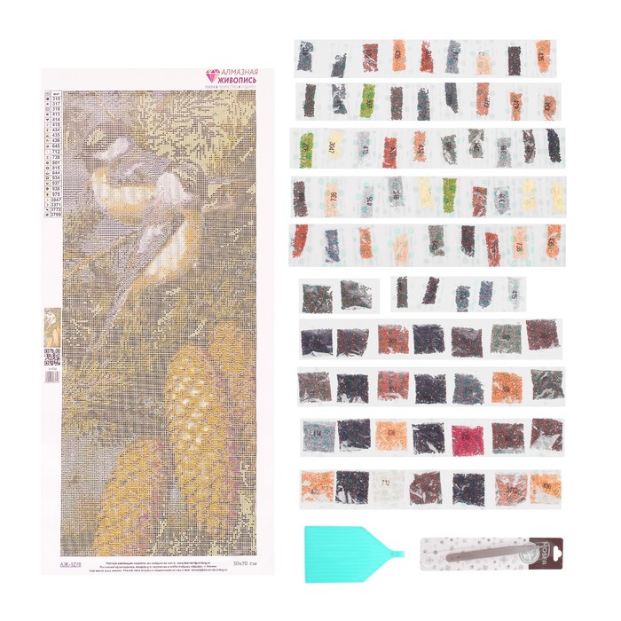 Картина стразами "Пара синичек" 30х70 см