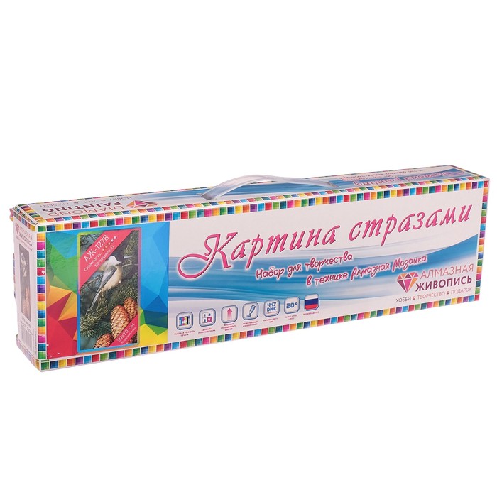 Картина стразами "Пара синичек" 30х70 см