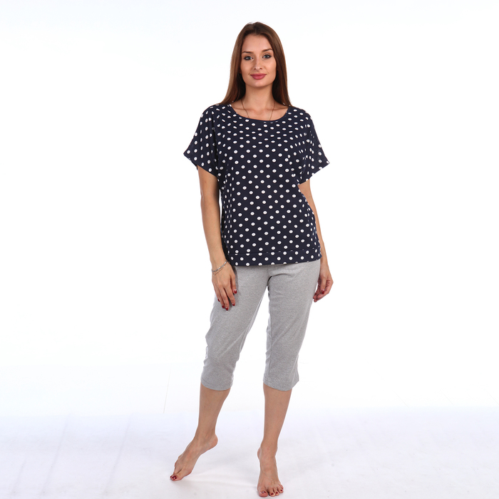 Бриджи женские БК114 цвет серый меланж, р-р 50