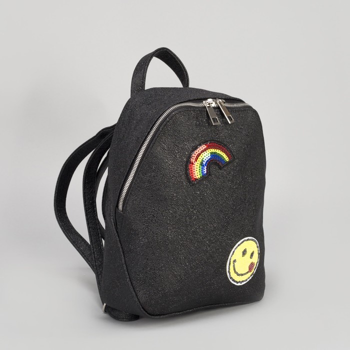 Сумка-рюкзак, отдел на молнии, кварц чёрный