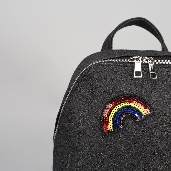 Сумка-рюкзак, отдел на молнии, кварц чёрный