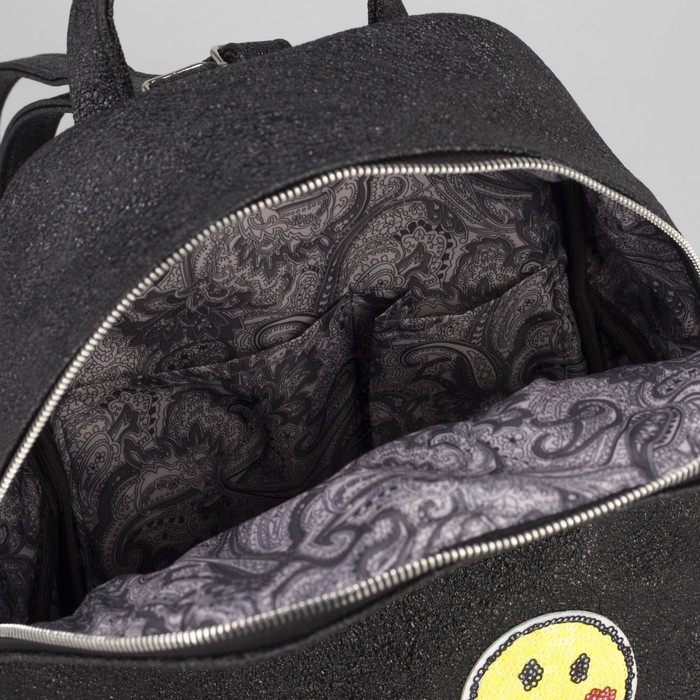 Сумка-рюкзак, отдел на молнии, кварц чёрный