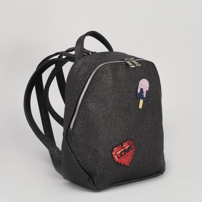 Сумка-рюкзак, отдел на молнии, кварц чёрный