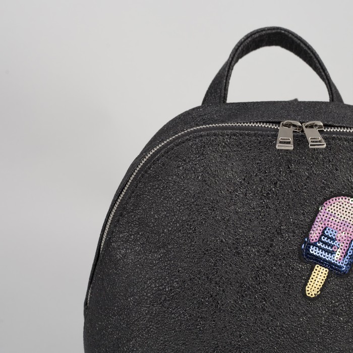 Сумка-рюкзак, отдел на молнии, кварц чёрный