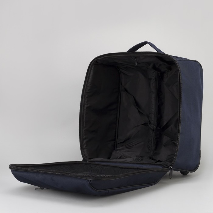 Пилот кейс 16", отдел на молнии, наружный карман, цвет чёрно-синий