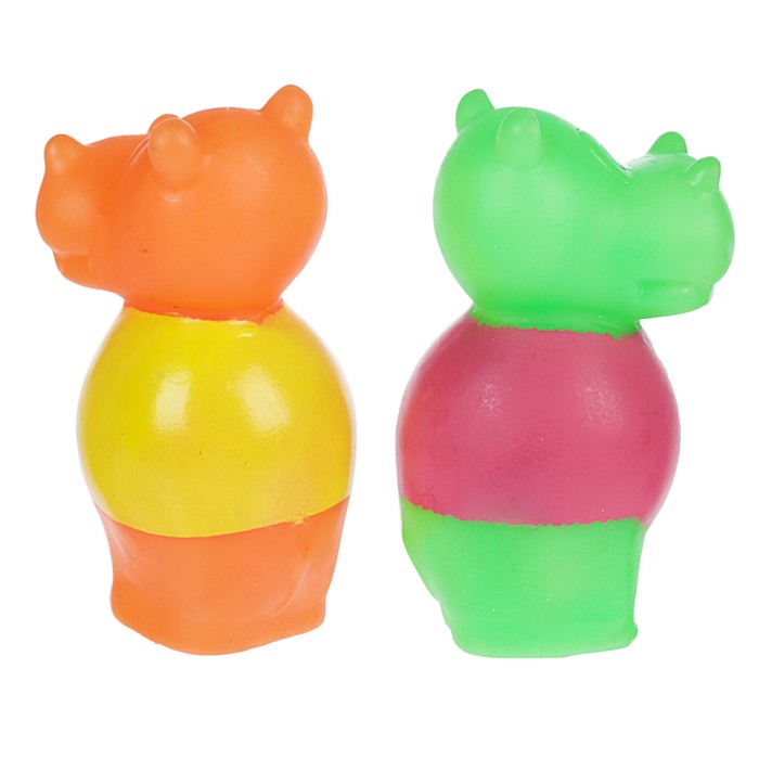 Игрушка резиновая пищащая "Бегемото-мяч", 10 см, микс цветов