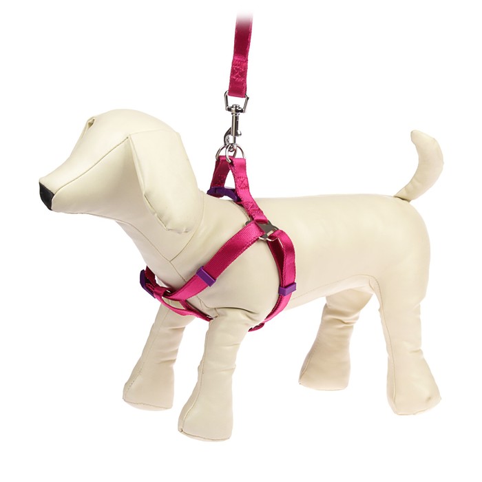 Комплект "Нежность" с металлическим соединением, 1,5 см, нейлон, фуксия