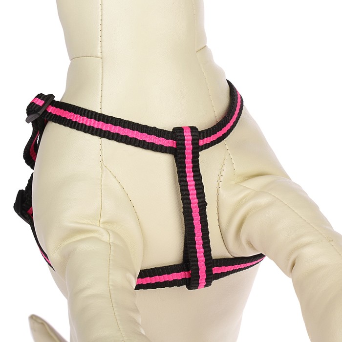 Комплект с амортизирующим поводком, 1 см, черно-розовый