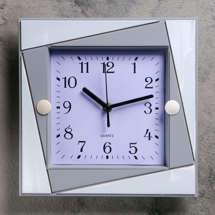 Часы настенные круг, рама с цветочками, 26*26*3