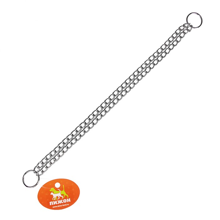 Ошейник металлический двухрядный, 30 см, толщина металла 2 мм