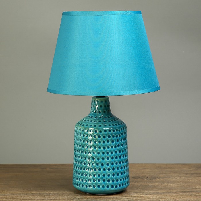 Лампа настольная "Крапинка" тёмная бирюза 1х40W Е14 36х22х22 см