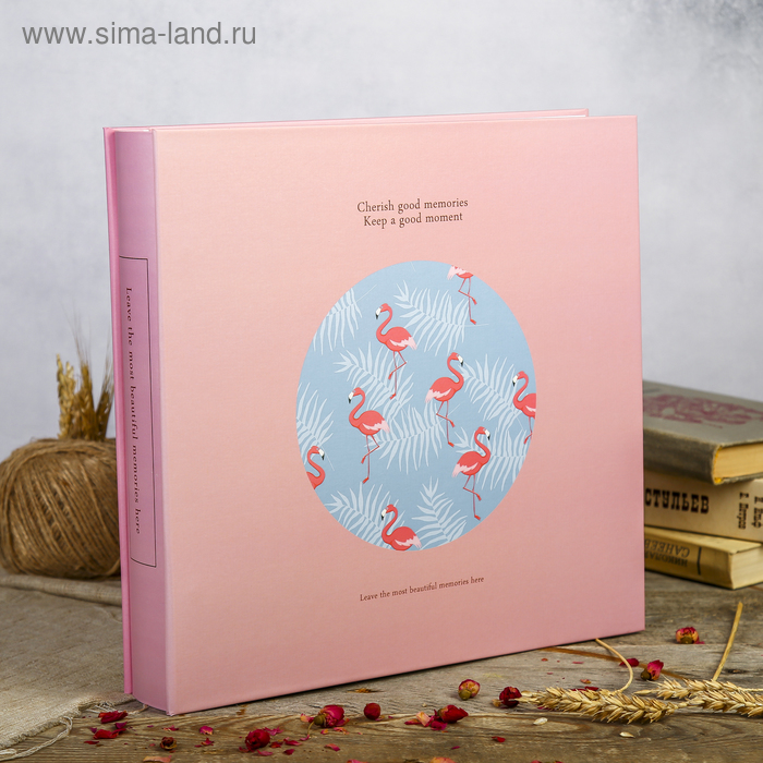 

Фотоальбом на 800 фото 9х13 см "Фламинго и листья" в коробке