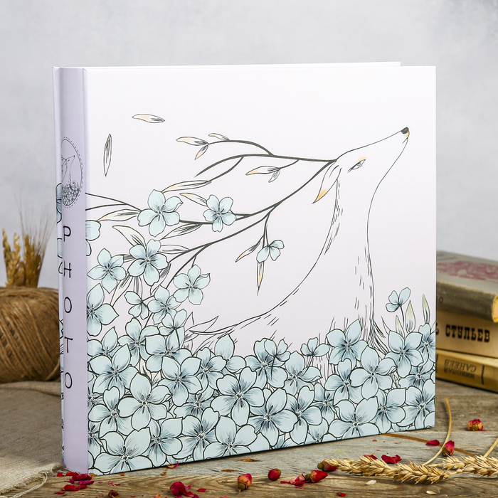 Фотоальбом на 800 фото 9х13 см "Цветочный олень" в коробке