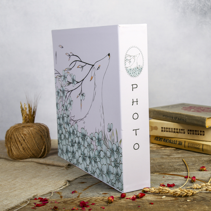 Фотоальбом на 800 фото 9х13 см "Цветочный олень" в коробке