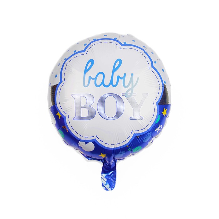 Шар фольгированный 18" "С рождением мальчика", цвет голубой