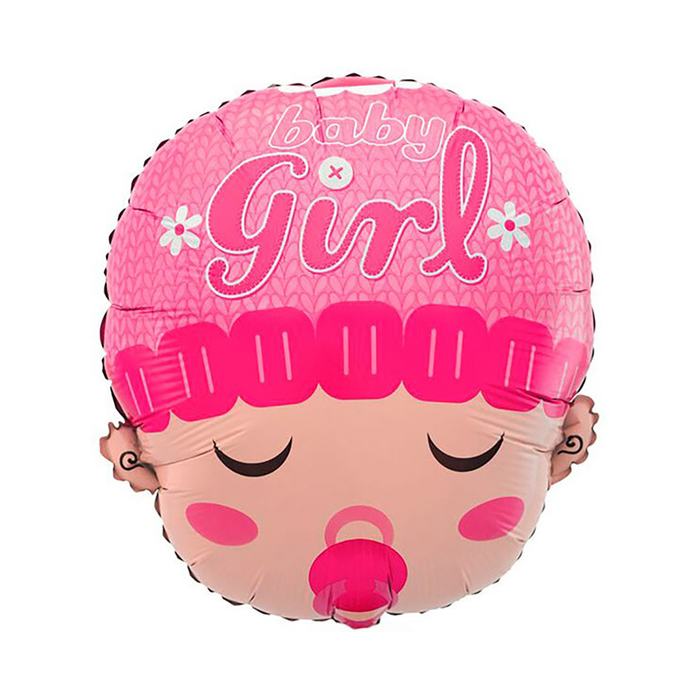 Шар фольгированный 23" "Малышка в шапочке", цвет розовый