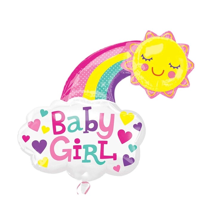 Шар фольгированный 29" "Радуга в облаке", цвет розовый