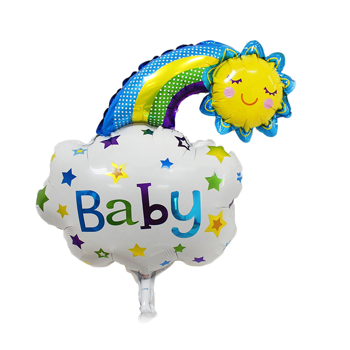 Шар фольгированный 29" "Радуга в облаке", цвет голубой