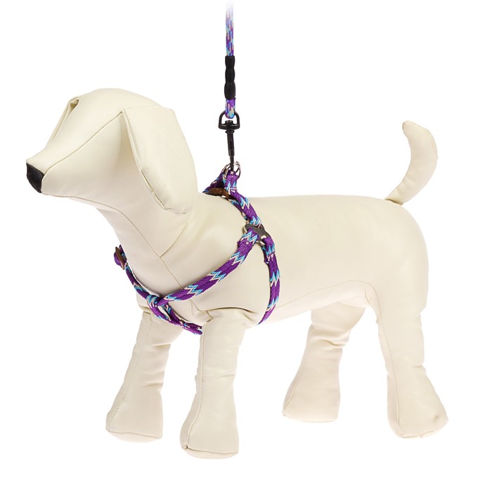 Комплект "Зигзаг" с круглым поводком и мягкой ручкой, 1 см, оранжевый