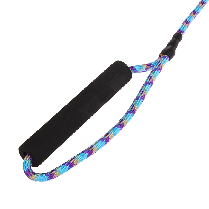 Комплект "Зигзаг" с круглым поводком и мягкой ручкой, 1 см, голубой